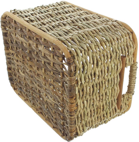 Aufbewahrungskorb aus Rattan 33x25x19 cm, Schrankkorb, Regalkorb, Flechtkorb