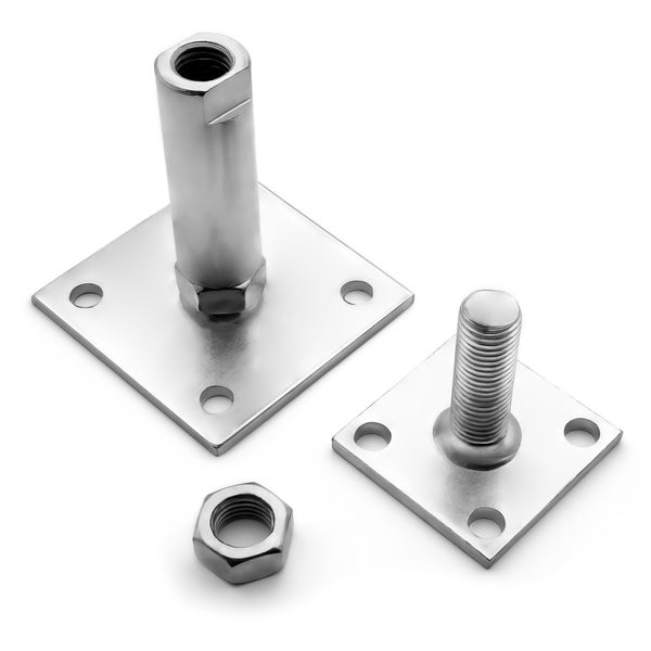 Pfostenträger und Gewindebolzen mit Mutter