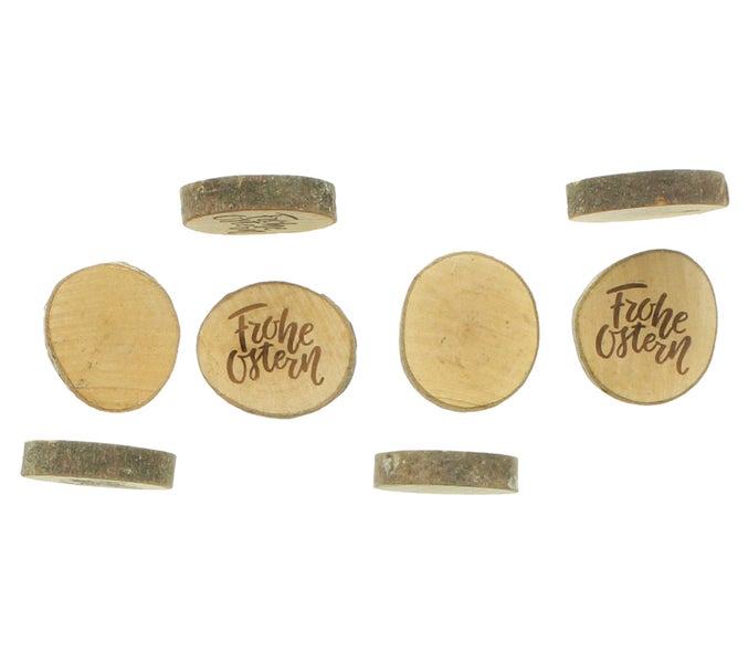 FRANK FLECHTWAREN | Streudeko Frohe Ostern, 20er Set, HOLZ, ca. Ø 4 - 5 cm