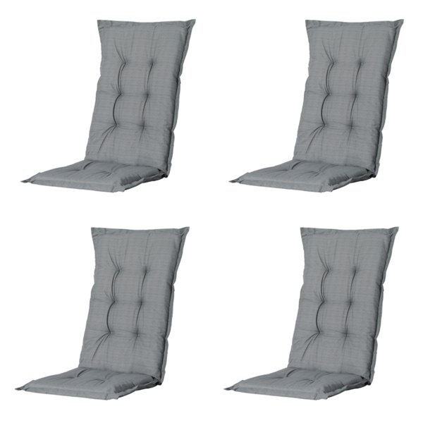 Gartenstuhlauflage Basic grau - Ca. 105x50 cm - 4er-Set