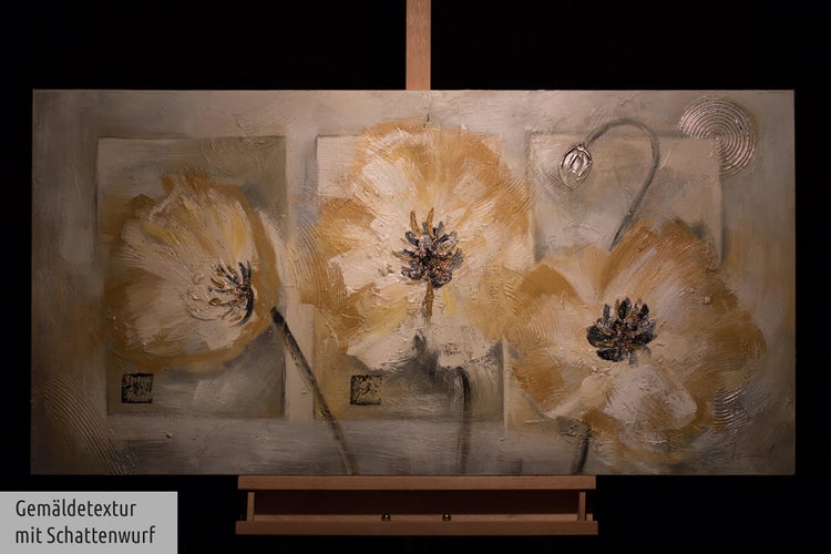 Handgemaltes Gemälde Acrylfarbe 120x60cm Weiß