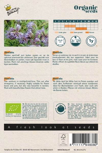 Packung Phacelia Bienenweide-Samen für Freilandaussaat