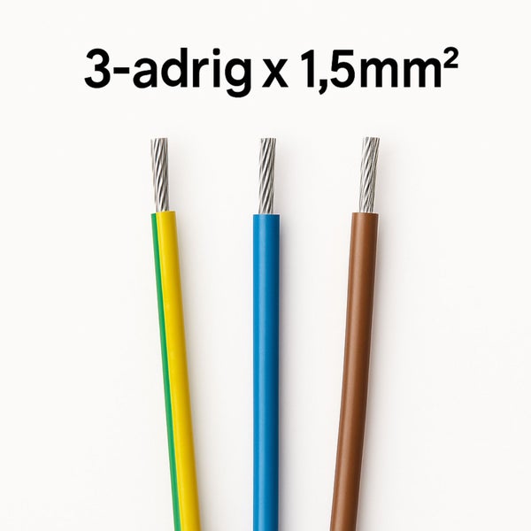 Anschlusskabel 3-adrig x 1,5mm – Stromkabel Standard für NDL & Rohrlüfter