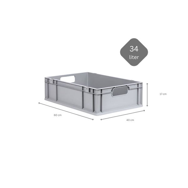 PROREGAL Spar Set 10x Eurobox Nextgen Economy Mit Scharnierdeckel & Grünen Schiebeschnappverschlüssen Griffe Offen HxBxT 17 x 40 x 60 cm 34 Liter
