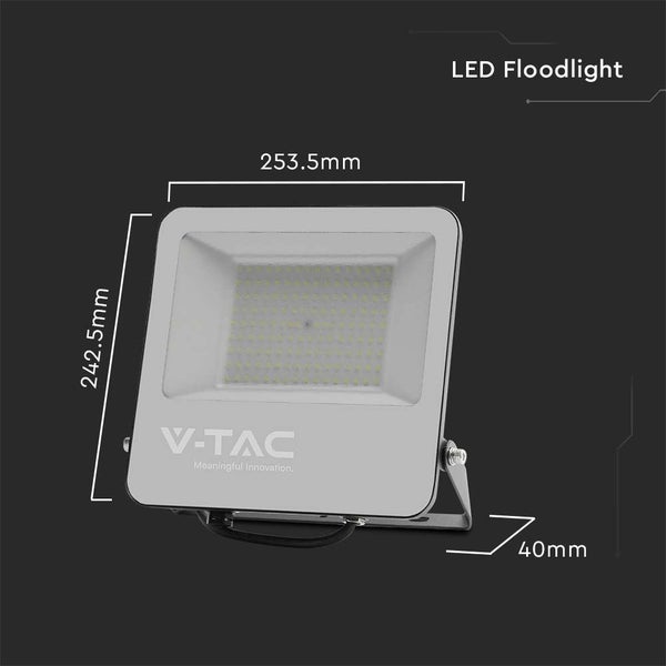 V-TAC  - Schwarze LED-Flutlichtstrahler - 185lm/w - IP65 - 100W - 18500 Lumen - 4000K