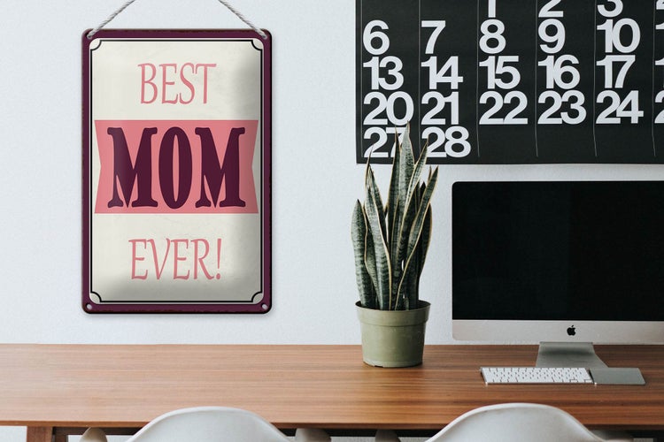 Blechschild Spruch 20x30cm best MOM ever beste Mama