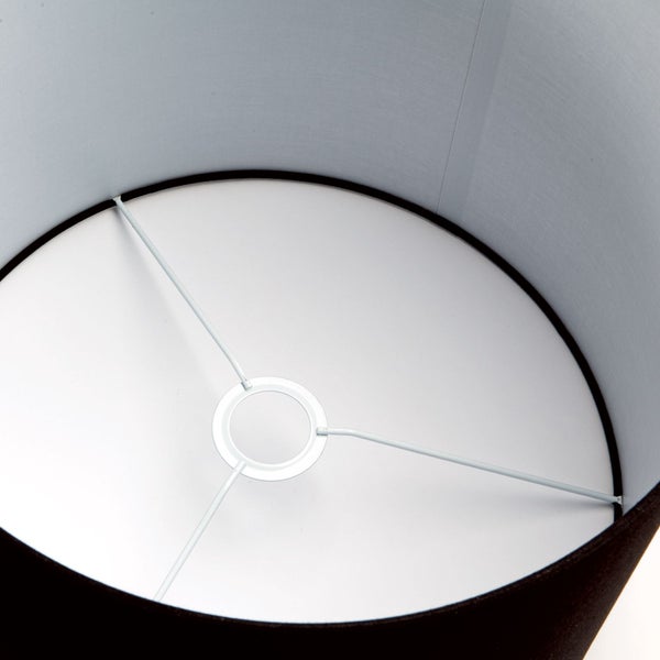 Lampenschirm (Ø 40 cm), Stoff, Höhe 30 cm, rund, Aufnahme für Fassung E27 42 mm, Ersatzschirm für Hängelampen, Stehlampen, Schwarz