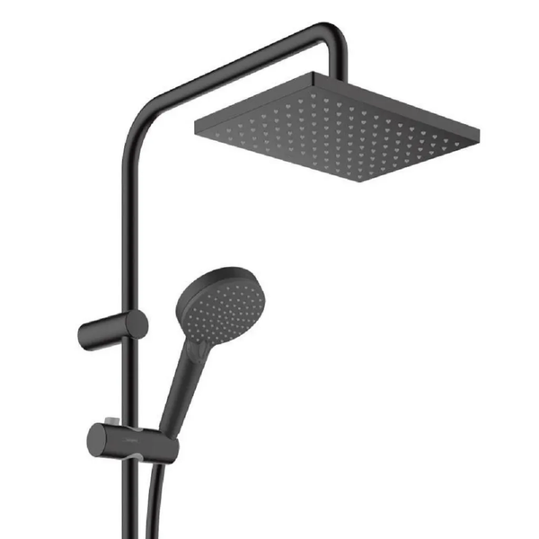 hansgrohe Duscharmatur VERNIS Shape Duschsystem, Thermostat Duschbrause Regendusche Armatur (Wasser sparen, Wassersparen, Komplettset, Chrom)