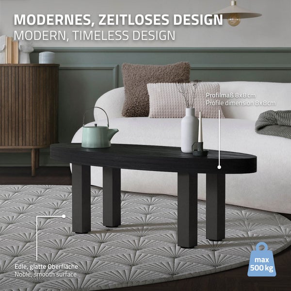 ML-Design 4er Set Tischbeine I-Design 42 cm, Dunkelgrau, Optik Industrial, Stahl pulverbeschichtet, eckig, Profil 8x8 cm, Höhenverstellbare Möbelfüße 1-4 cm, Möbelbeine für Couchtische Bänke TV-Möbel