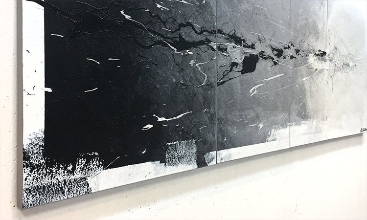 Das Wohnzimmerbild -Pure Splash- 170x70x2 cm handgemaltes Unikat
