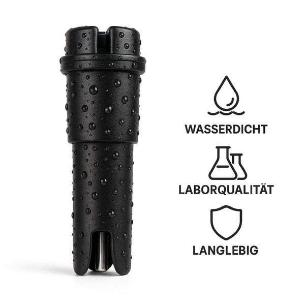 Schwarzer pH-Wert-Messer mit Merkmalen: Wasserdicht, Laborqualität und Langlebigkeit