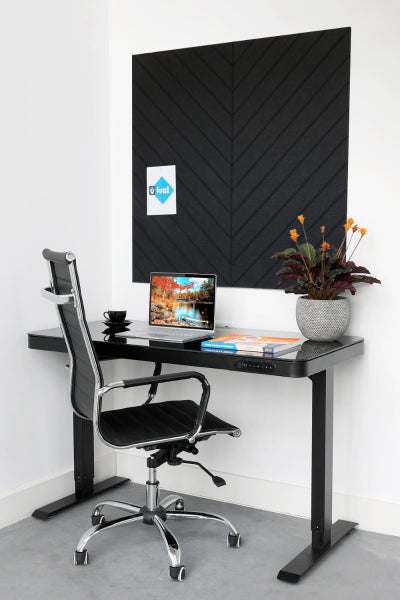 Akustisches Wandpaneel aus PET-Filz – 100 x 100 cm – Herringbone Black