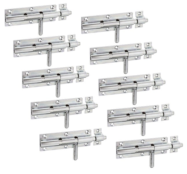 Set mit zehn Riegeln aus Metall zur Sicherung von Türen und Toren