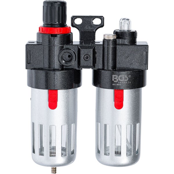 BGS Technic Druckluftfilter Öler Einheit mit Druckregler Verpackung
