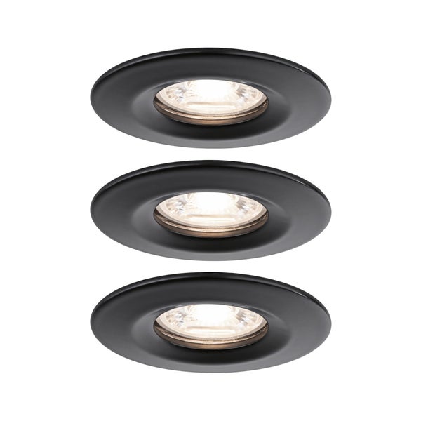 LED Einbauleuchte Nova Mini Coin Basisset starr IP44 rund 66mm Coin 3x4W 3x310lm 230V 2700K Schwarz matt
