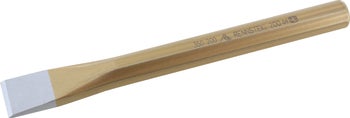 Rennsteig Flachmeißel aus goldfarbenem Stahl mit flacher Schneide.
