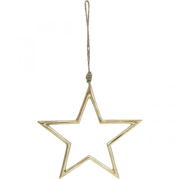 Dekostern aus Metall mit Kordel zum Aufhängen