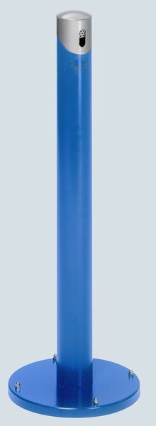 PROREGAL Runder Ascher Standsäule Mit Abnehmbarem Kopfteil 9,4 Liter HxBxT 100,5 x 36,5 x 36,5 cm Verzinkter Stahl Blau