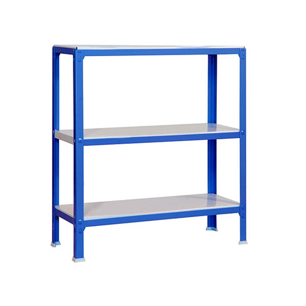 PROREGAL Wohnregal Living Koala Metal mit 3 Fachböden HxBxT 90 x 80 x 30 cm Fachlast 150 kg Blau/Weiß