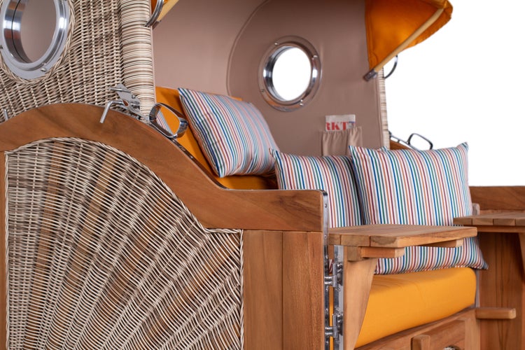 Strandkorb Rantum Grande Teak PE shell Dessin 586