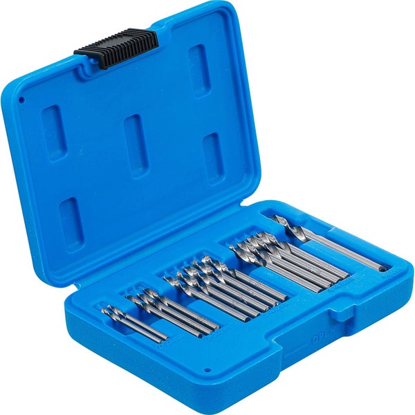 Bohrer-Set in blauem Kunststoffkoffer