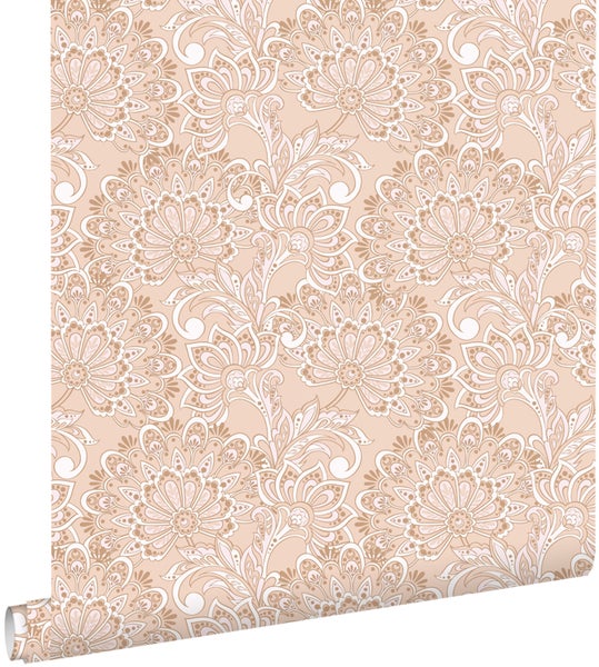 ESTAhome Tapete Blumenmuster Beige - 50 x 900 cm - 131085