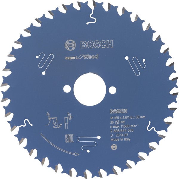 Bosch Kreissägeblatt Expert for Wood für Handkreissägen 165 x 30 x 2,6 mm 36 - 2608644026