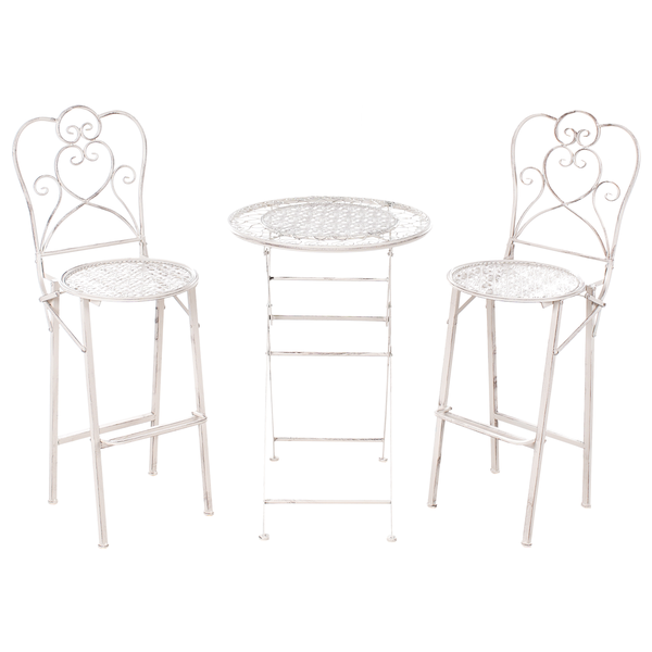 Gartenbar Set klappbar TRIESTE Metall Hellbeige