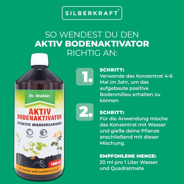 Aktiv Bodenaktivator – Bodenhilfsstoff zur Förderung des Bodenlebens – Mit Mikroorganismen für Garten, Rasen & Zimmerpflanzen