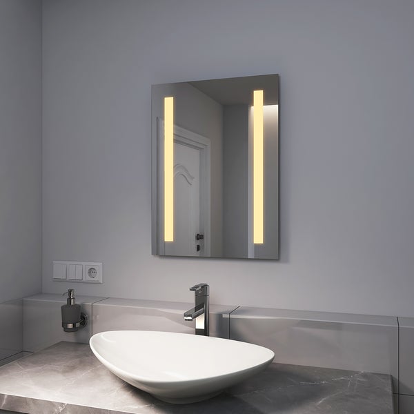 EMKE LED Badspiegel 45x60cm Badezimmerspiegel mit Warmweißer Beleuchtung