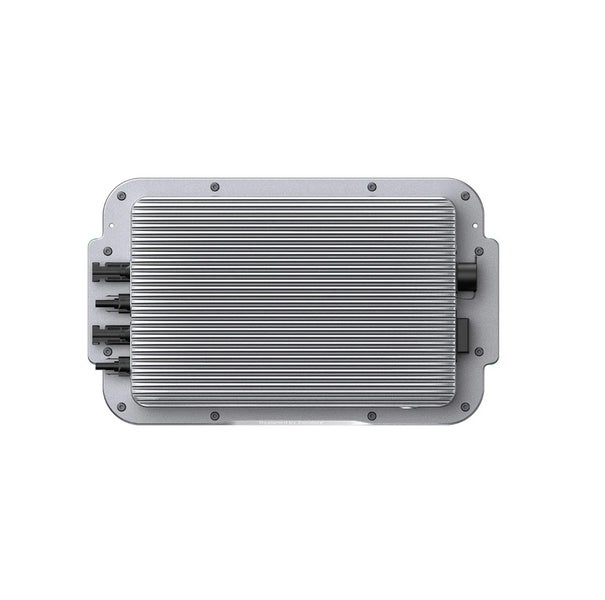 Zendure SolarFlow Hub mit geripptem Gehäuse und vier Anschlüssen für Solarmodule