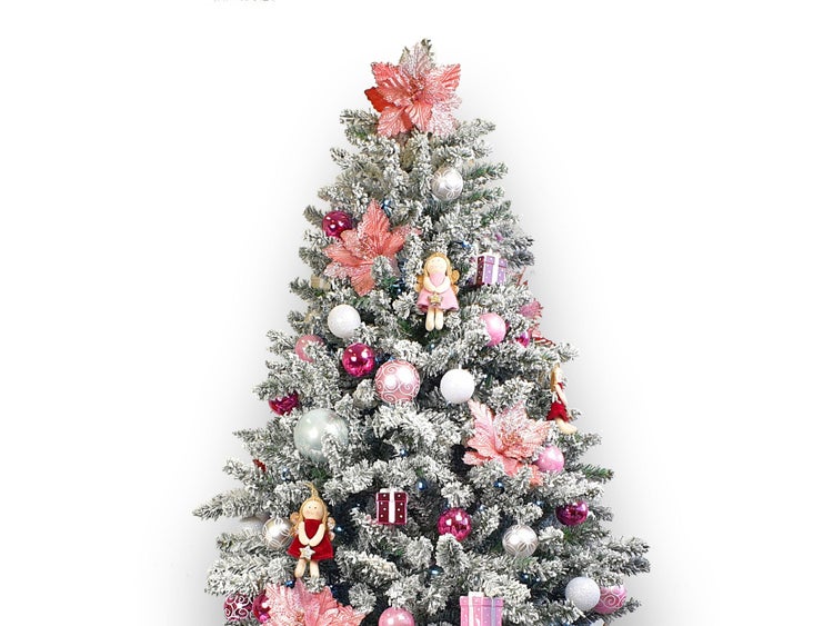 Geschmückter künstlicher weihnachtsbaum mit 117 Stk Kugeln PRINZESSIN MARIA 150 cm mit Metallständer