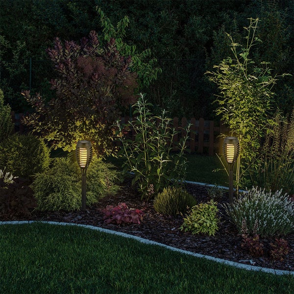 V-TAC VT-724 - Solar Stick Lights - Flamme Lichter - Schwarz - IP44 - 1W - 2200K