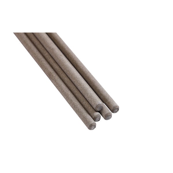 Fünf Stabelektroden zum Schweißen mit strukturierter Umhüllung.