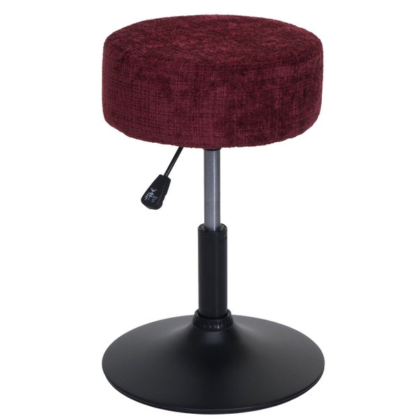 Höhenverstellbarer Hocker mit rundem, gepolstertem Sitz und Fuß