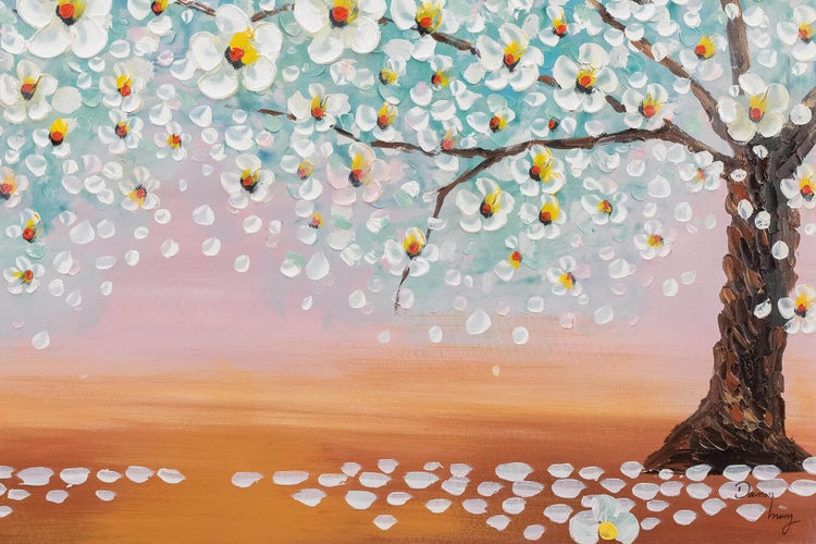 Handgemaltes Gemälde Acrylfarbe 120x80cm Orange