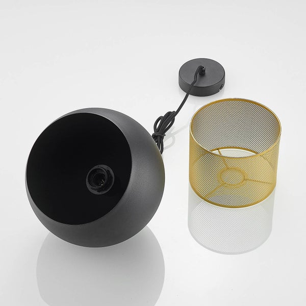 Lucande Pendelleuchte Sivaniel (Design, Modern) in Schwarz aus Metall (1 flammig E27) - Design-Hängeleuchte Esstischlampe Hängelampe Hängeleuchte Wohnzimmerleuchte