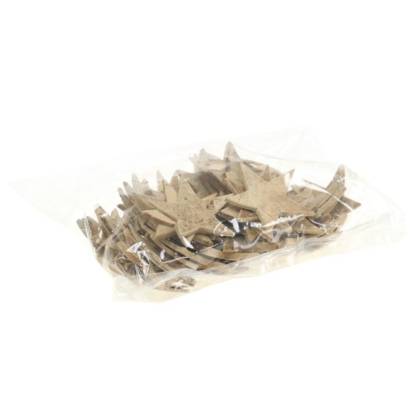 Verpackung mit Holzsternen zur Dekoration