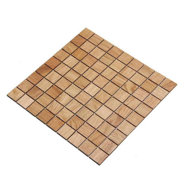 Mosaikfliese aus Holz