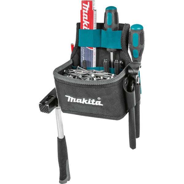 Makita Werkzeughalter mit Hammer, Schraubendrehern, Zollstock und Nägeln