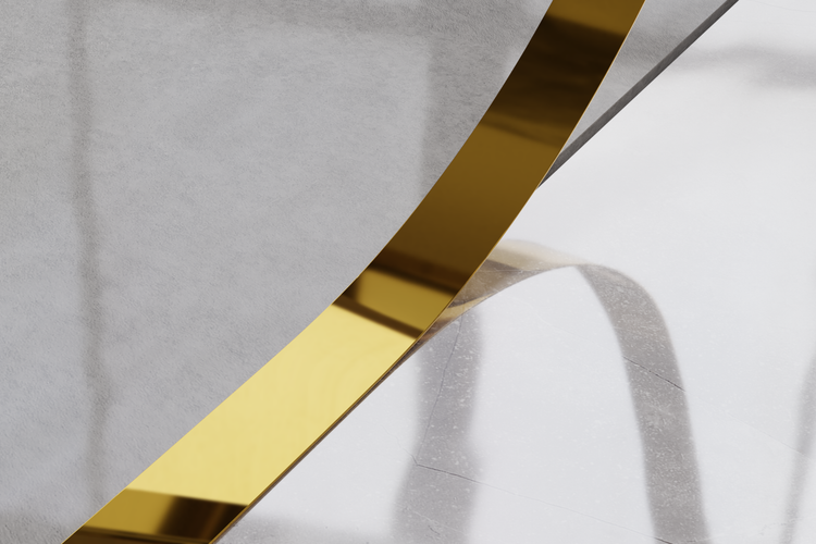 Dekoratives Wandpaneel mit gerader, goldfarbener Zierleiste