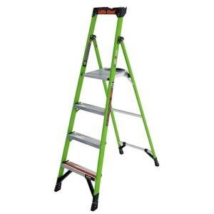 Little Giant Stehleiter mit vier Stufen und Ablagefläche aus Fiberglas und Metall