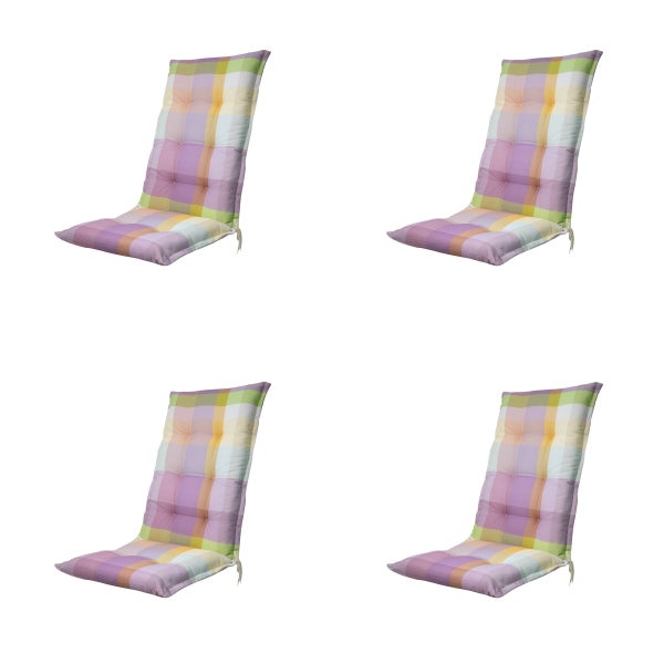 Hochlehnerauflage Sya lila - Ca. 123x50 cm - 4er-Set