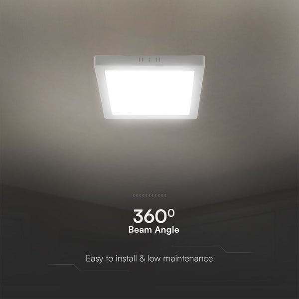 Quadratische Deckenleuchte mit 360 Grad Abstrahlwinkel