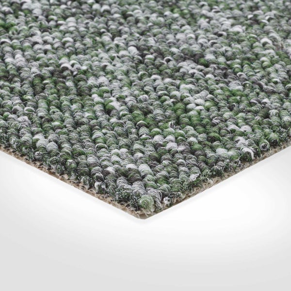 Teppichboden schwarz Meterware mit Schlingen Struktur meliert mit Vliesrücken 400 cm Breite (Meterware)