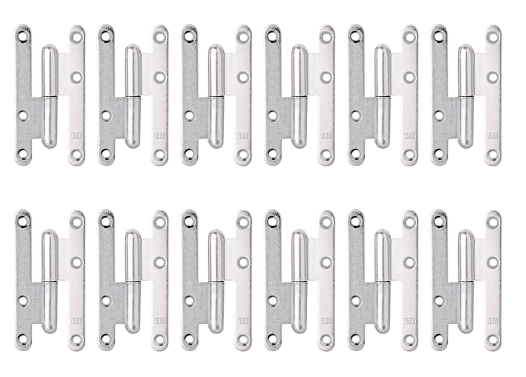 Alberts 865443 Aushebescharnier Typ Paris, links oder rechts, galvanisch blau verzinkt, 110 x 55 mm, 12er Set