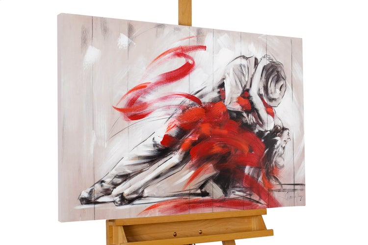 Handgemaltes Gemälde Acrylfarbe 90x60cm Rot