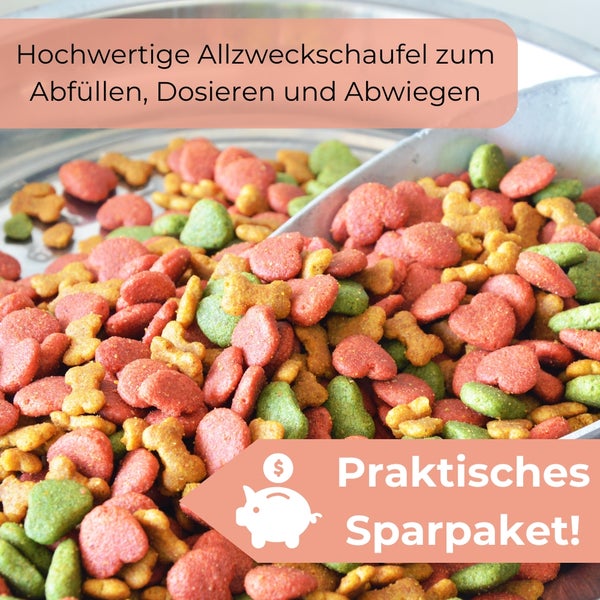 Hundefutter mit Herz- und Knochenform in Mehrfachpackung