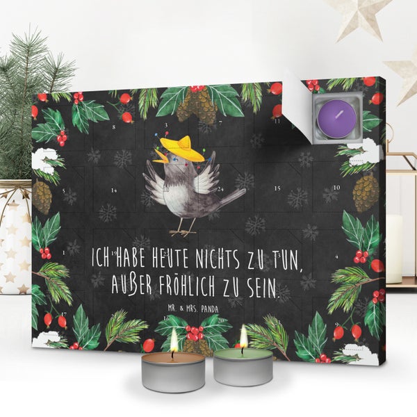 Mr. & Mrs. Panda Duftkerzen Adventskalender Rabe Sombrero - Schwarz