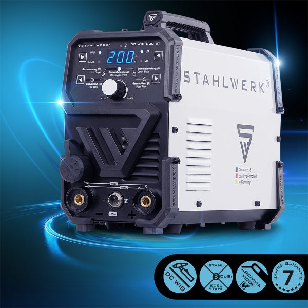 STAHLWERK DC WIG 200 ST Schweißgerät mit digitaler Anzeige zur präzisen Einstellung der Schweißparameter